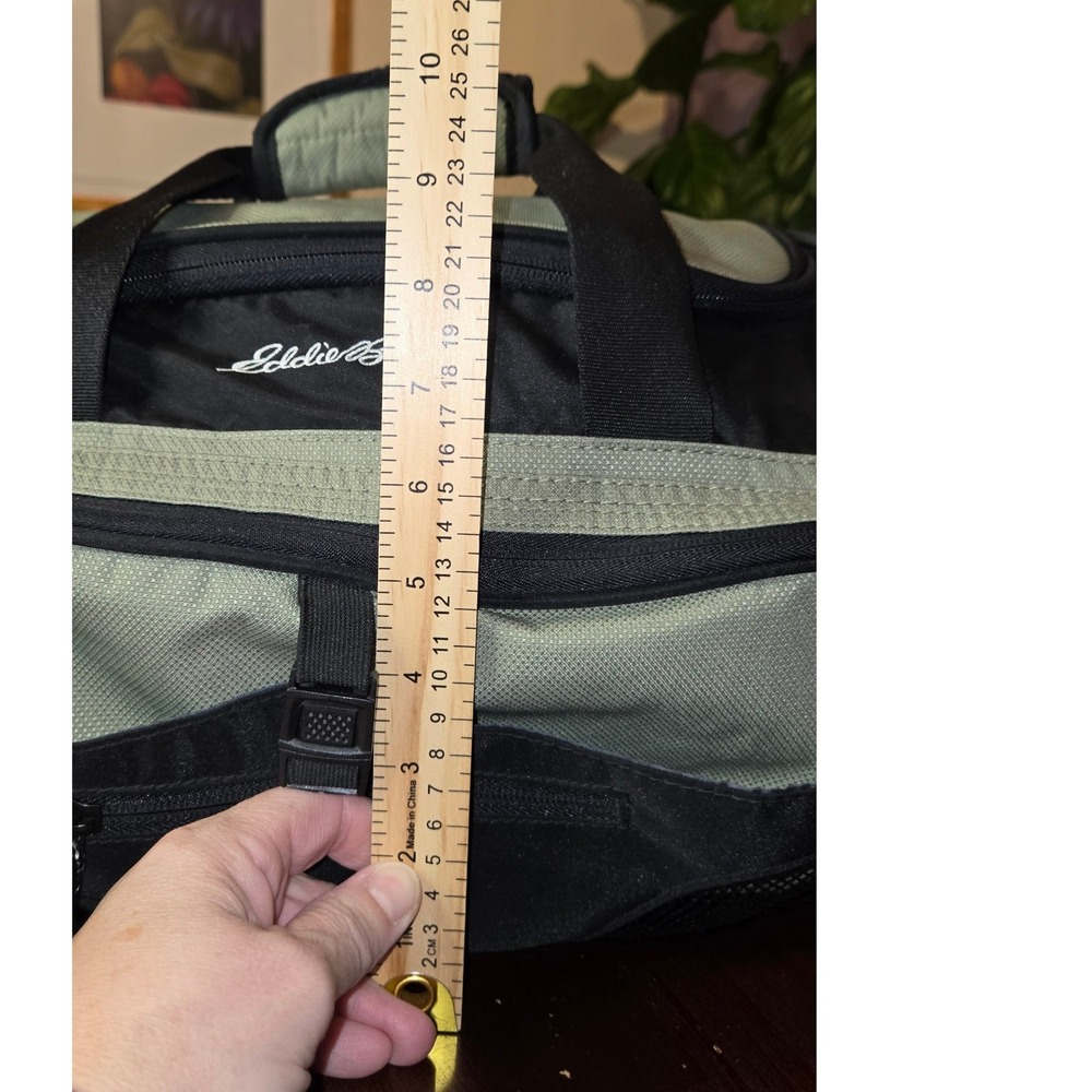 Eddie Bauer Ripstop Nylon Small Duffel Bag Green Black Travel Gym Bag